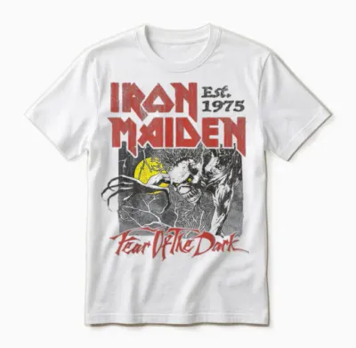 Iron Maiden - Fear of the Dark Lemon Unisex T-Shirt - White