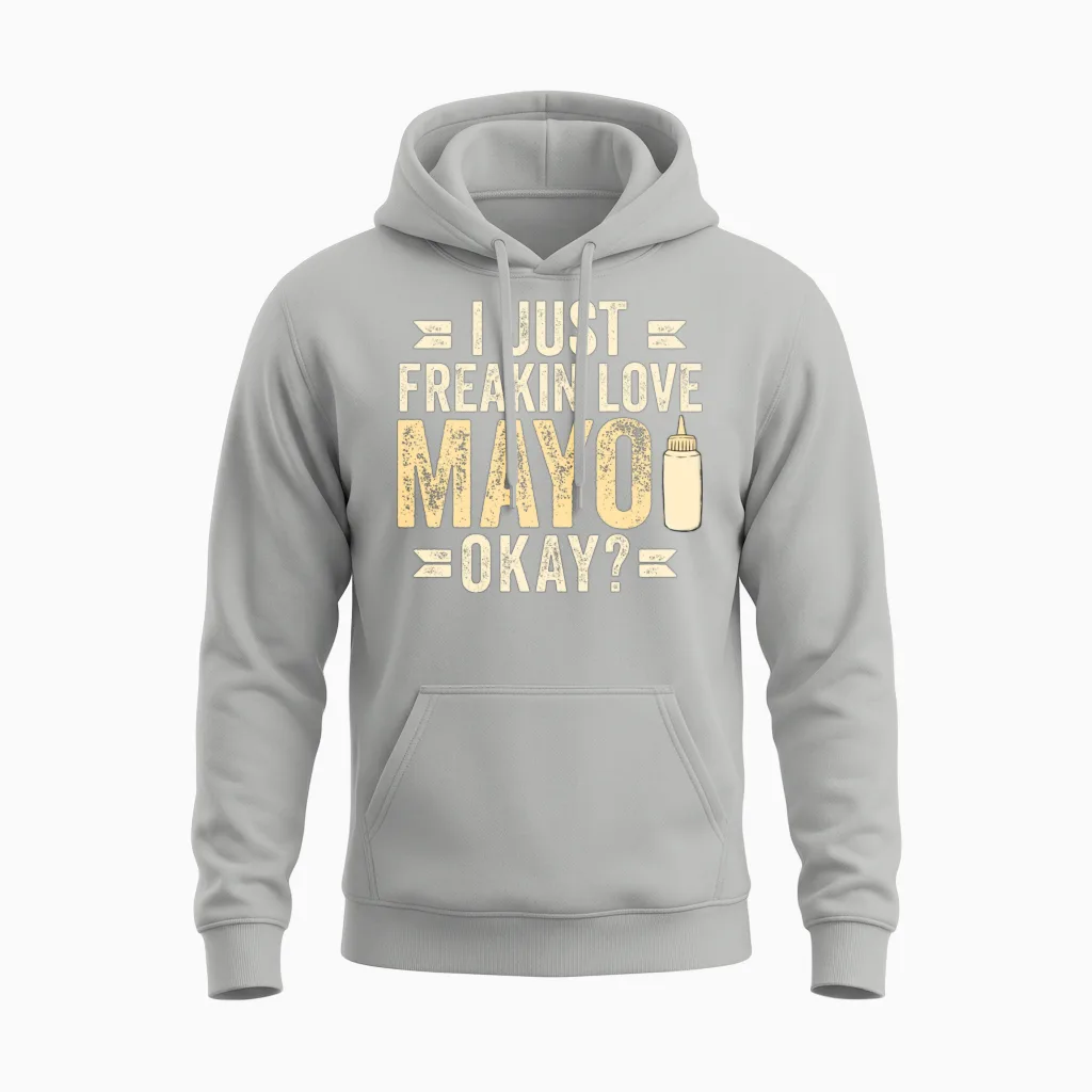 Funny Mayonnaise Unisex Hoodie in Ash