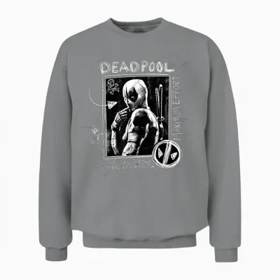 Marvel Studios Deadpool & Wolverine Maximum Effort Chalk Art Unisex Sweatshirt - Sport Grey