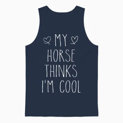 My Horse Thin I'm Horse Owner Unisex Tank Top - Navy
