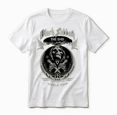 Black Sabbath the End World Tour Heavy Metal Music by Rock O T-Shirt, Black Unisex T-Shirt - White