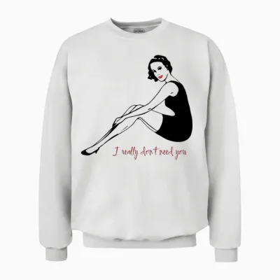 Pin Up Girl Retro Unisex Sweatshirt - White