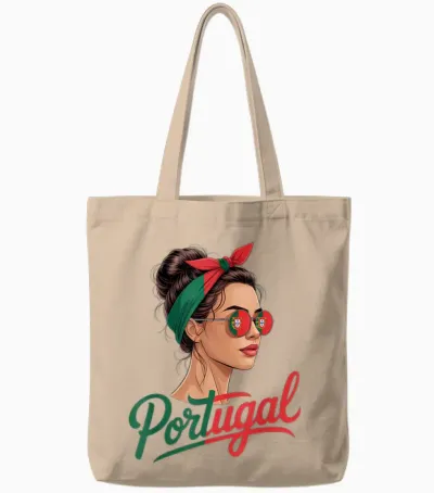 Portugal Messy Bun Girl Pride Portuguese Roots Tote Bags - Natural