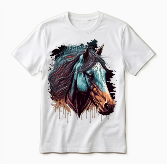 Horse Artwork Lovers Unisex T-Shirt in White