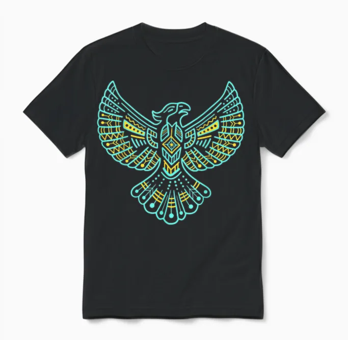 Thunderbird Indianer Indianer Stammeskunst Indigene Männer Unisex T-Shirt in Black