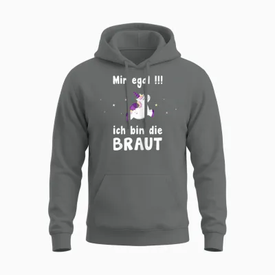 Women's Mir Eegal Ich Bin Die Braut Hen Party T-Shirt, Black Unisex Hoodie - Graphite Heather