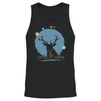 Reindeer Christmas Unisex Tank Top - Black – 2