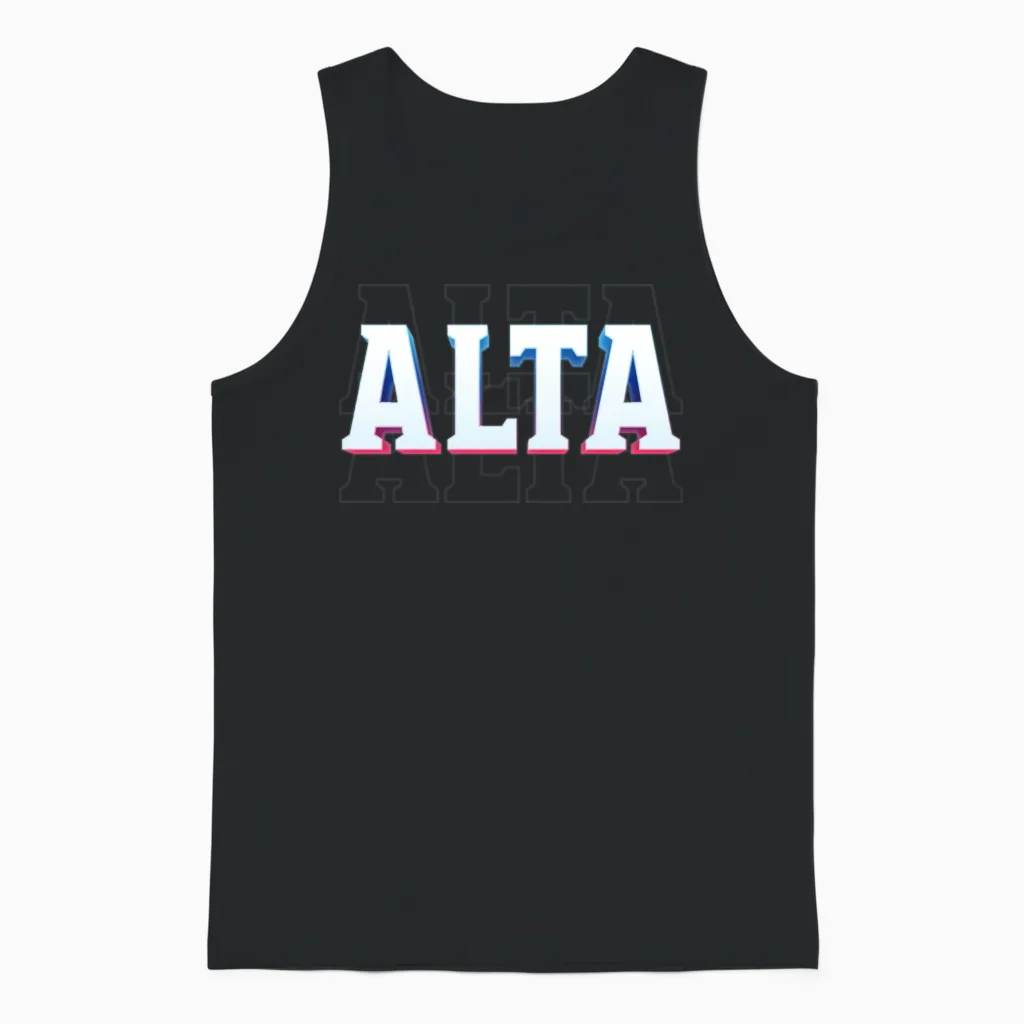 Retro - Alta Unisex Tank Top in Black
