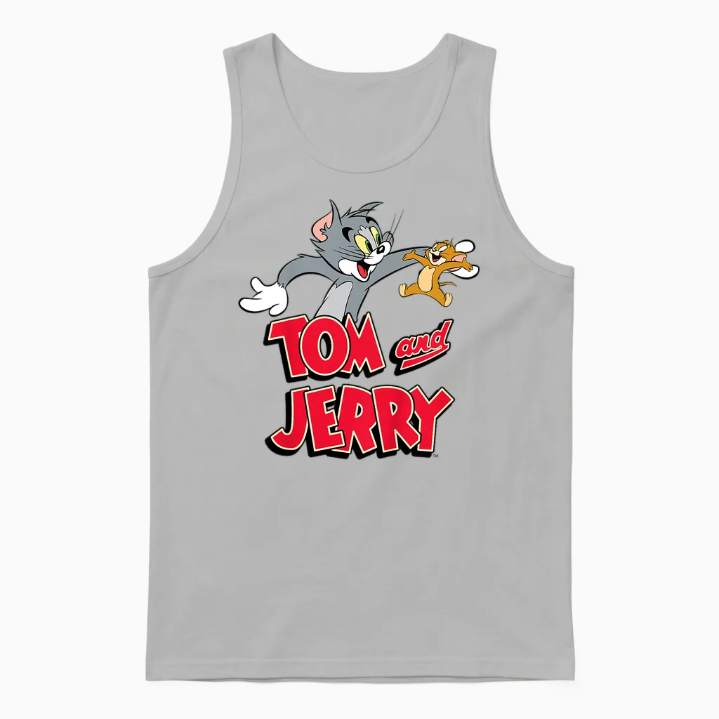 Kids Tom & Jerry Happy Together Unisex Tank Top in Ash