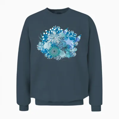Coral Reef with Shells, Sea Anemones and Corals Unisex Sweatshirt - Dark Heather