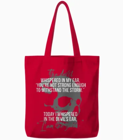 I Am the Storm Tote Bags - Red