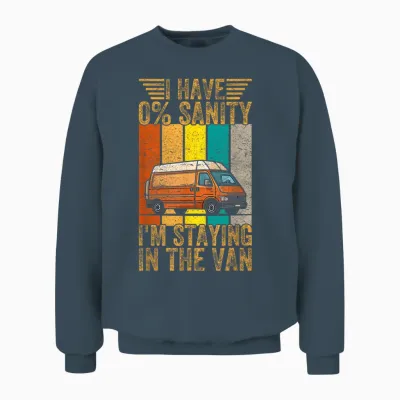 Funny Vintage I'm Staying in Tha Van Phasmophobia Men Women T-Shirt, Black, S Unisex Sweatshirt - Dark Heather