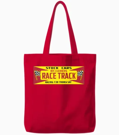 Mt Clemens Race Track Tote Bags - Red