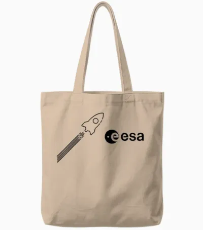 Esa European Space Agency Rocket Start Logo T-Shirt, Gray Tote Bags - Natural