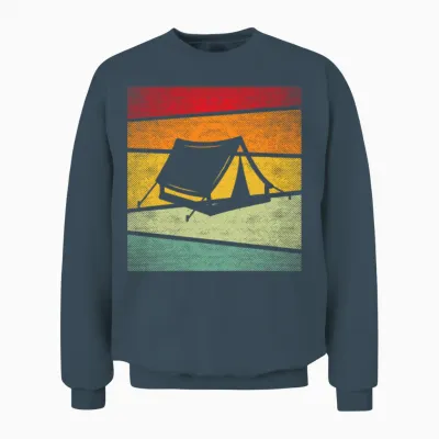 Camping Retro Unisex Sweatshirt - Dark Heather