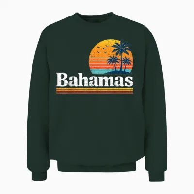 Voyage Rétro Aux Bahamas Unisex Sweatshirt - Forest