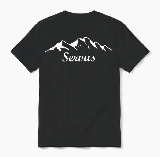 Mountain Design Servus Heartbeat for Mountains Mountain Greeting Hiking Unisex T-Shirt in Black