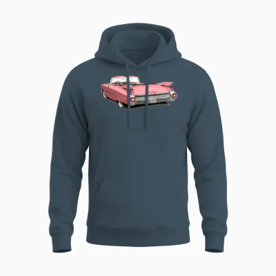 Classic Pink Cadillac Unisex Hoodie - Dark Heather