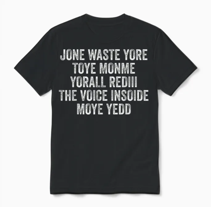 Jone Waste Yore Toye Monme Yorall Rediii Voice Inside My Yed Unisex T-Shirt in Black