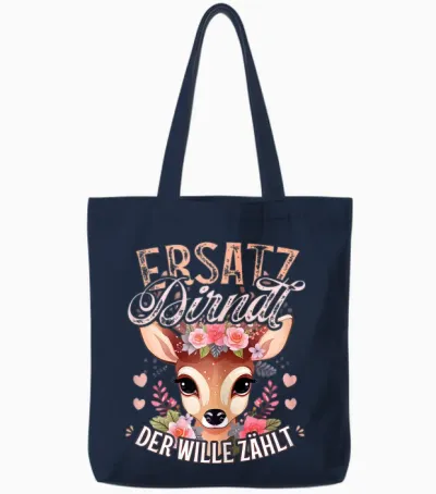 Ersatz Dirndl T-Shirt Damen Trachtenshirt Mädchen Trachten Tote Bags - Navy