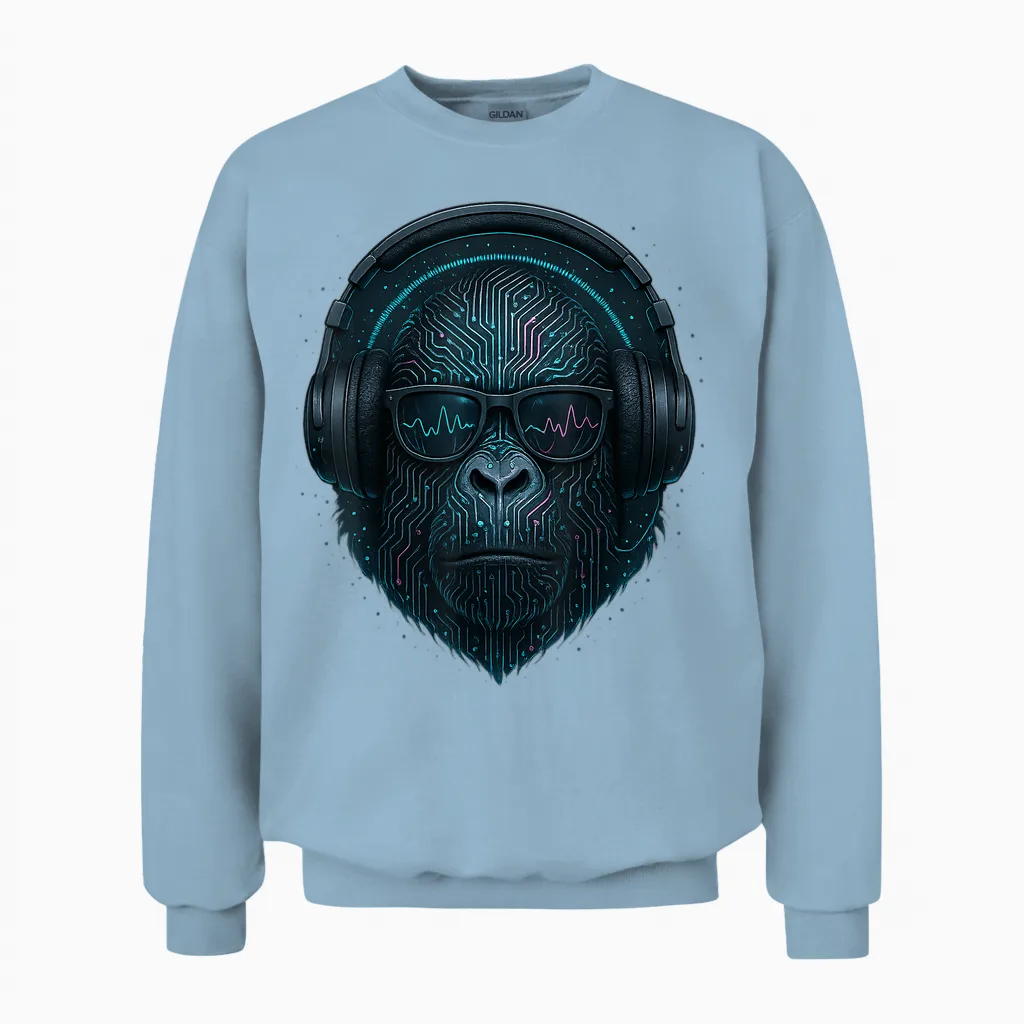 Techno House Electro Minimal Goa Psy Trance Acid Rave Dnb Unisex Sweatshirt in Light Blue