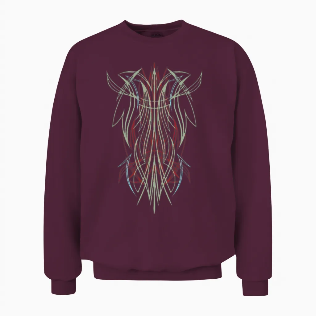 Pinstriping - Vintage Retro - Pinstrip Unisex Sweatshirt in Maroon