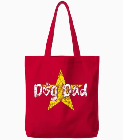 Dog Dad Tote Bags - Red