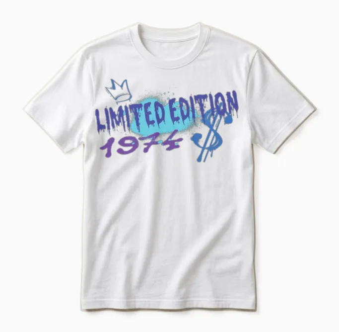 Limited Edition 1974 Birthday 1974 Born Unisex T-Shirt in White