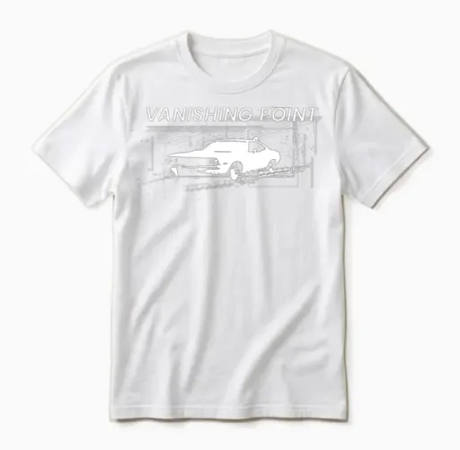 Retro Car Vanishing Point Unisex T-Shirt - White
