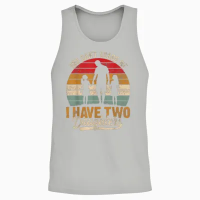 Meilleur Papa De Deux Filles, Mari Drôle Pour La Fête Des Pères Unisex Tank Top - Ash