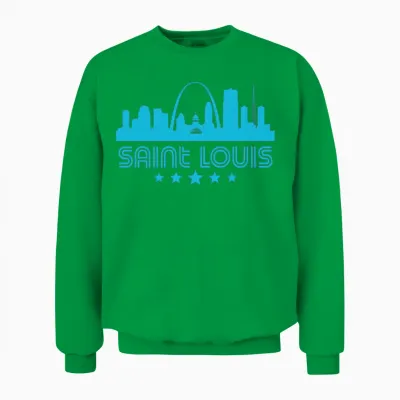 Retro Saint Louis Skyline Unisex Sweatshirt - Irish Green
