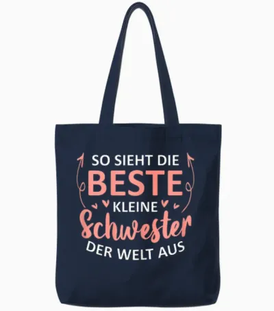 Damen So Sieht Die Beste Kleine Schwester Der Welt Aus Tote Bags - Navy