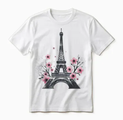 Eiffel Tower Unisex T-Shirt - White