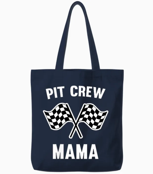 Rennwagen Geburtstag Matching Racing Family Mama Pit Crew Tote Bags in Navy
