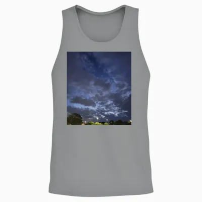 Moody Night Sky Over Suburban Lights Unisex Tank Top - Sport Grey