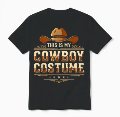 Cowboy Costume Country Western Costume Men Women Unisex T-Shirt - Black
