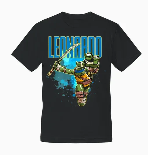 Leonardo - Blue Splatter Paint Unisex T-Shirt - Black