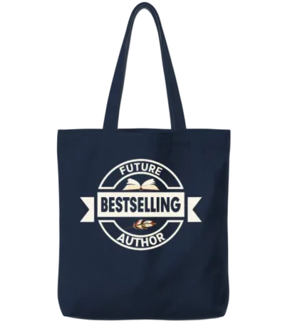 Future Bestselling Author Writer Book Novel Tote Bags - Navy