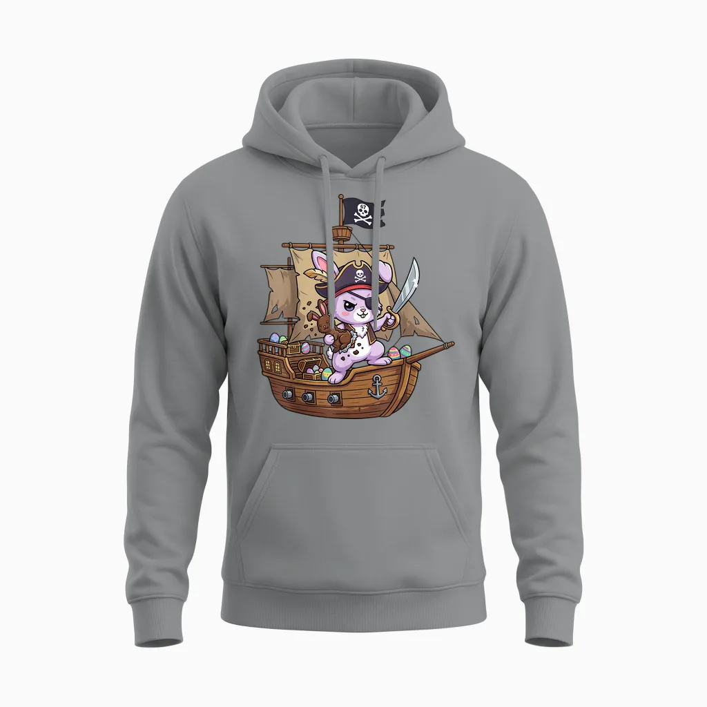 Six Seven 6 7 Schiff Hase Lustiges Ostern Osterei Kinder Unisex Hoodie in Sport Grey