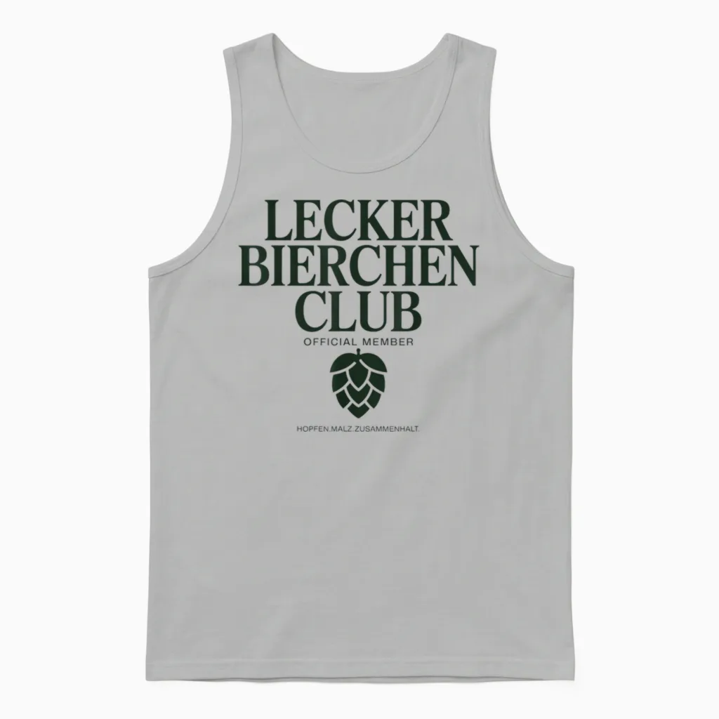 Lecker Bierchen Club Official Member Bier Humor Unisex Tank Top in Ash
