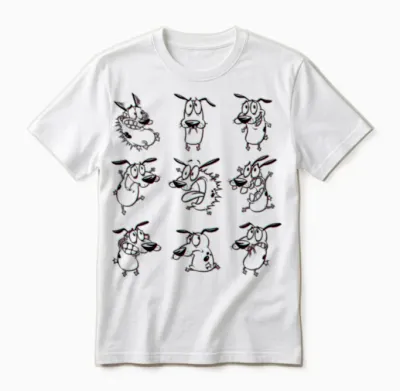 Courage the Cowardly Dog All Emotions Unisex T-Shirt - White