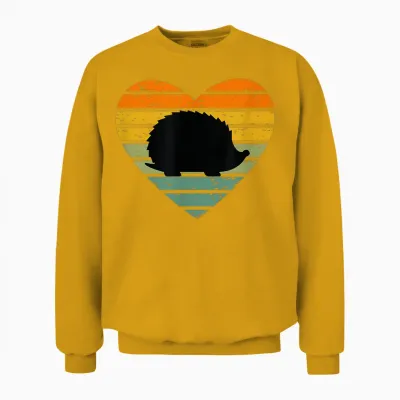 Ich Liebe Igel Retro Herz Tierfreund Igelfan Kinder Igel Unisex Sweatshirt - Gold