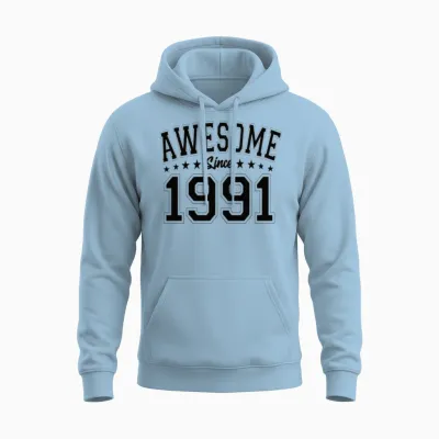 Awesome Since 1991 Birthday 1991 Vintage 1991 Unisex Hoodie - Light Blue