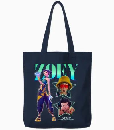 Kpop Demon Hunters Halloween Zoey Showcase Y2k Style Tote Bags - Navy