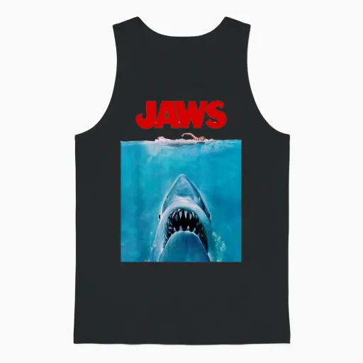 Jaws Oversize Unisex Tank Top in Black
