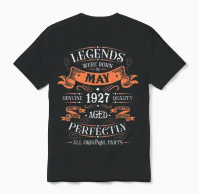 May 1927 95 Years Limited Edition Unisex T-Shirt - Black