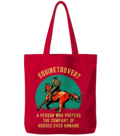 Riding Horse Rider Horse Racing Horses Tote Bags - Red