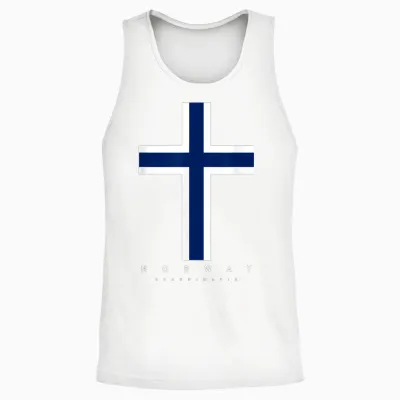 Norway Scandinavia Norwegian Flag Norge Norwayan Noreg Unisex Tank Top - White