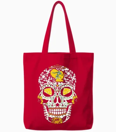 Packers Sugar Skull Tote Bags - Red