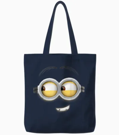 Despicable Me Minions Dave Side Smile Graphic Tote Bags - Navy
